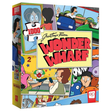 Bob'S Burgers Greetings From Wonder Wharf 1000 Piece Jigsaw Puzzle | Officially Licensed & Collectible Bobs Burgers Tv Show Merchandise | Original Artwork Featuring Bob, Linda, Tina, Louise, Gene