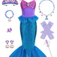 Sabbenia Little Girls Mermaid Costume Princess Dress Up Outfits With Accessories For Birthday Halloween Party Cosplay
