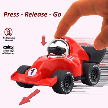 Elementoy 4-Pack Alloy Press and Go Toy Cars, Die-cast Collectible Model Race Cars, Birthday Christmas Holiday Party Gift for Ki