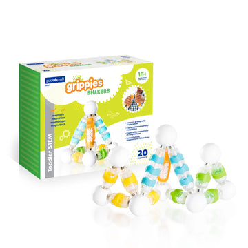 Guidecraft Grippies Shakers - 20 Piece Magnetic Building Set, Sensory Exploration Stem Learning & Educational Toys For Toddlers