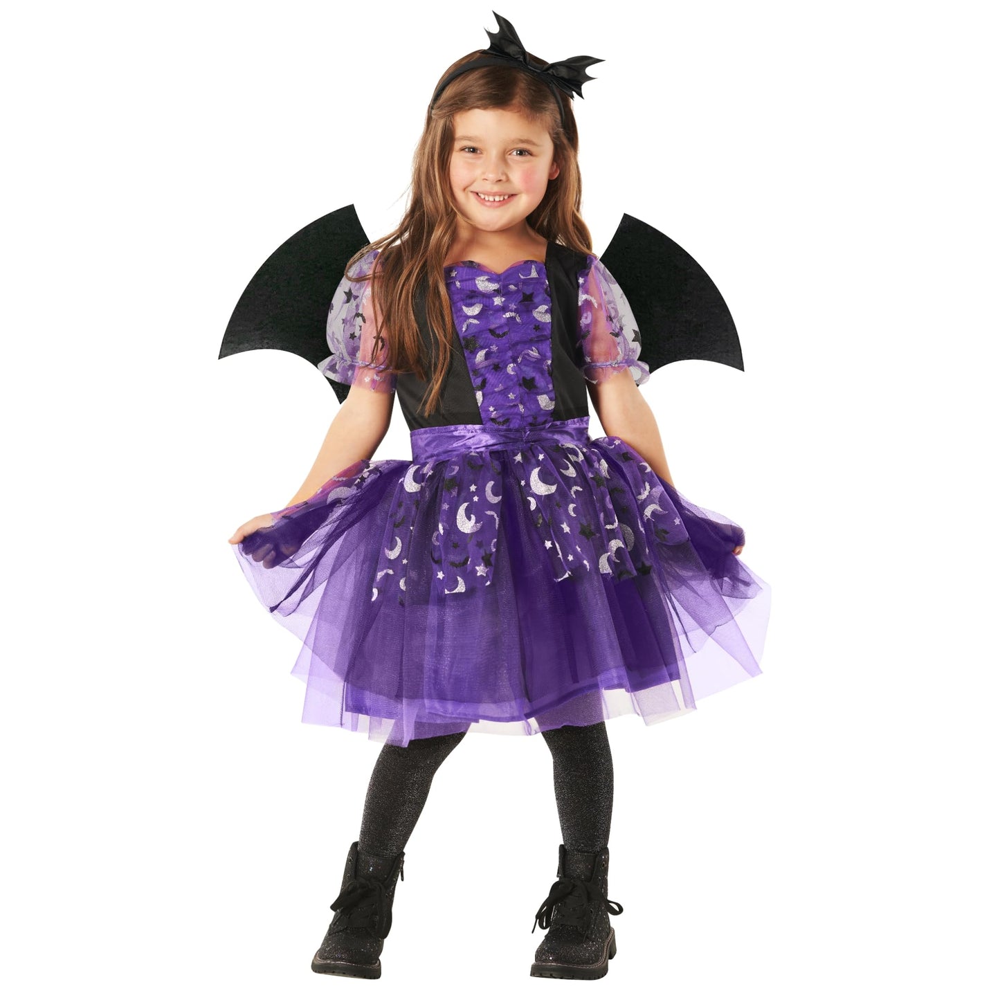 Morph Kids Bat Costume For Girls Halloween Costume Childrens Bat Outfit For Little Girls Dress Up Fun, 4-6 Years