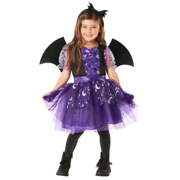 Morph Kids Bat Costume For Girls Halloween Costume Childrens Bat Outfit For Little Girls Dress Up Fun, 4-6 Years