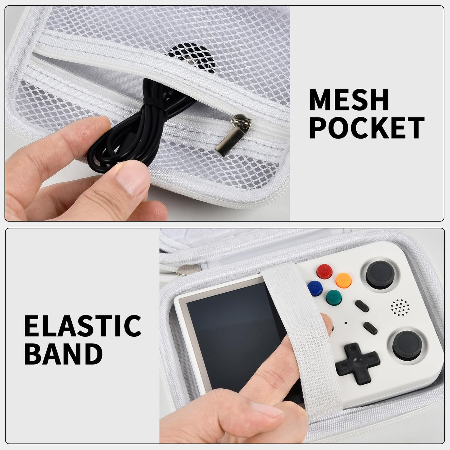 PAIYULE Travel Case for RG353V/RG353VS/R36S - White EVA Handheld Emulator Storage Organizer