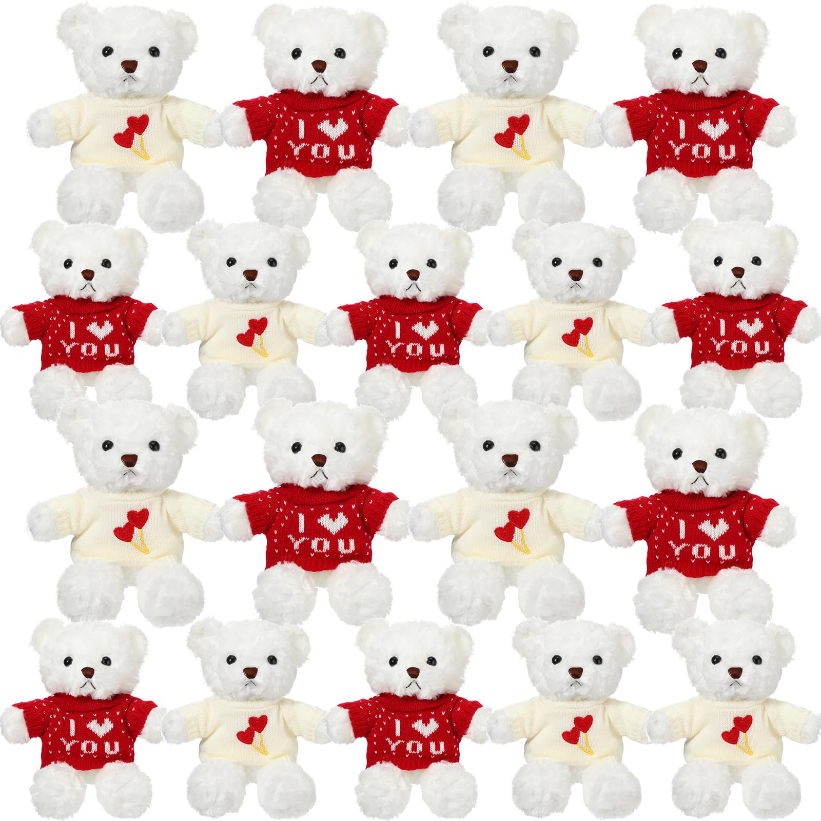 Hungdao 18 Pcs Valentines Day Bear Stuffed Animal Bear Plush Toys 10.83 Inch Soft Cute Animals for Girlfriend Birthday Wedding 