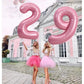 Toniful 40 Inch Light Pink Large Macaron Numbers Balloons 0-9, Number 9 Digit 9 Helium Balloons, Foil Mylar Big Number Pastel Ba