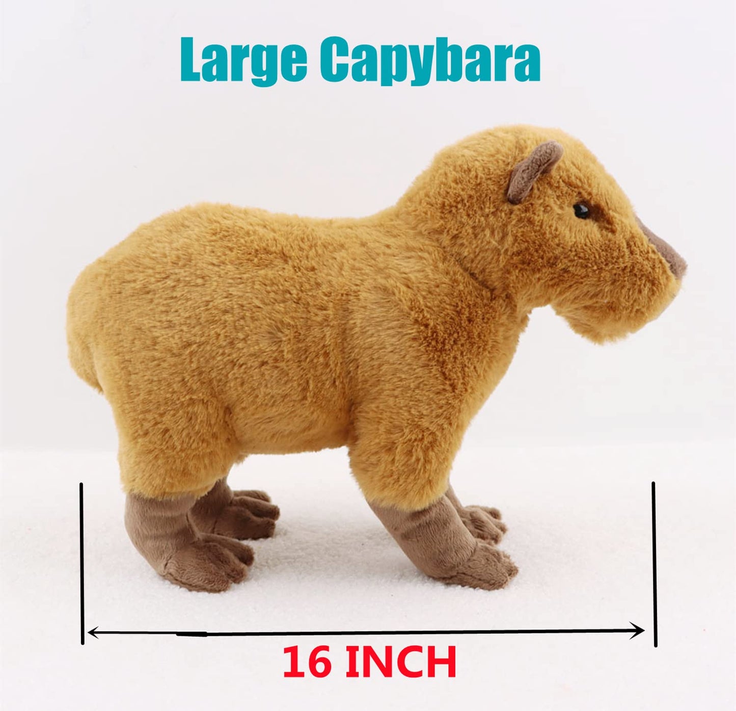 Frankiezhou Home Large Capybara Plush - 16” Realistic Stuffed Animal, Brown Polyester Toy for Kids