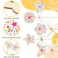 AUGSUN 43Pcs Princess Fairy Wands Kit, 20Pcs Wood Fairy Wands 20 Ribbons with 3 Sheets Gem Stickers Birthday Party Supplies Make