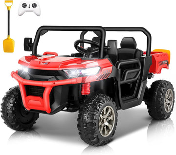 ANRLI 24V 4WD Ride on Car Dump Truck w/4X200W Motor, Gift Flower, 2.4G Remote Control, Bluetooth Music, LED Light, 24 Volt Ride