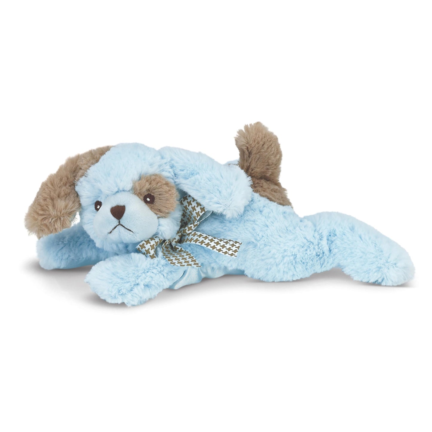 Bearington Baby Lil' Waggles Plush Blue Puppy Rattle - 8" Stuffed Animal