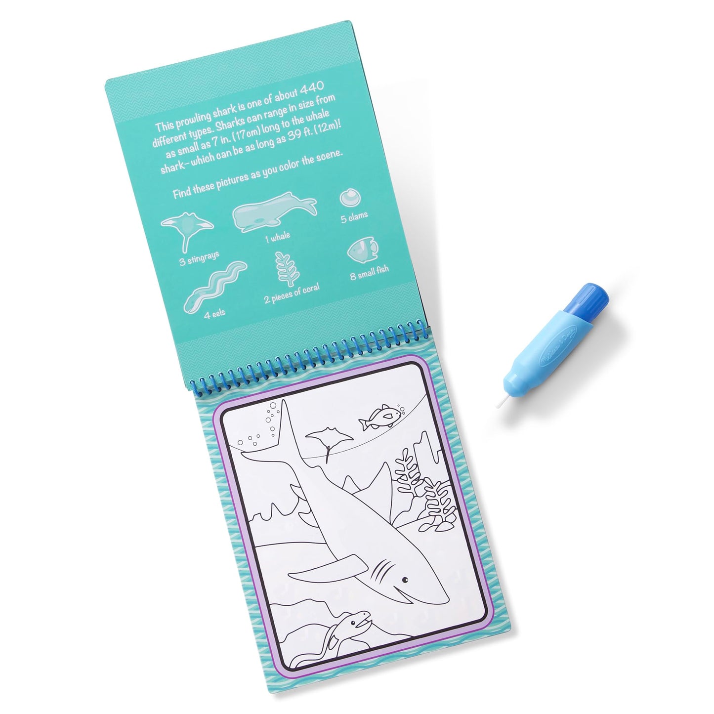 Melissa & Doug Water Wow! Reusable Activity Pad, Under the Sea, Multi-color, 1 Count, FSC Certified, Model 9445