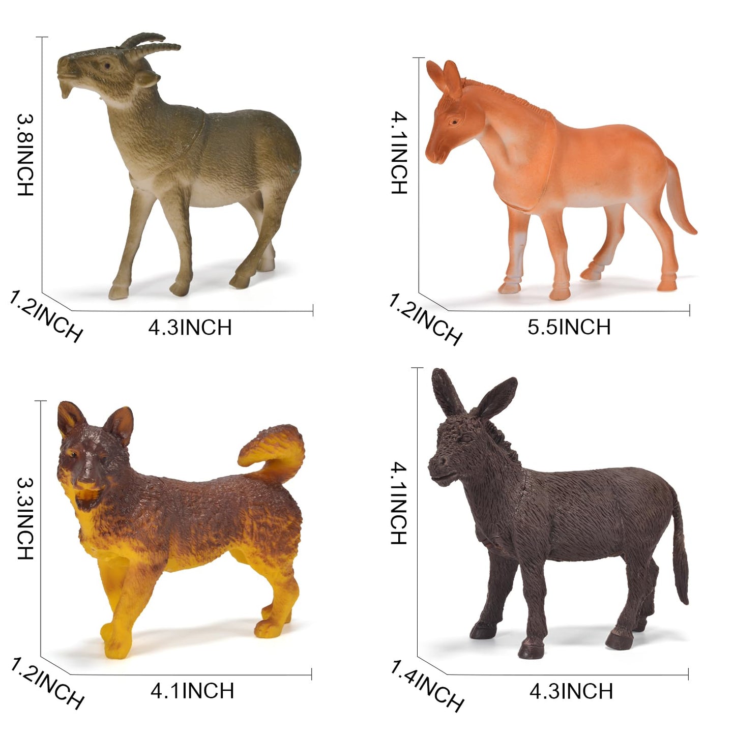 Zcpotizi 12 Pack Large Farm Animals Toys For Kids 3-5 Year Old Toddlers Realistic Plastic Farm Animal Figures Playset Animal Pou