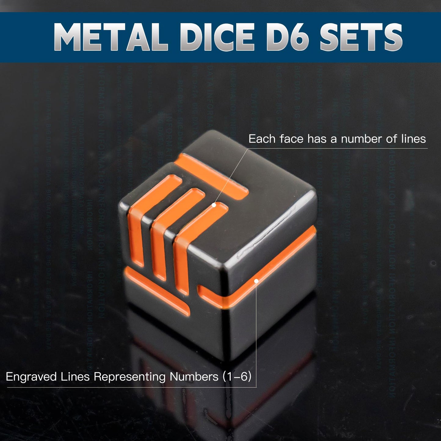 PCCECQEE D6 Dice Metal, DND Dice 6 Sided Dice of Gravity Dice for Dungeons and Dragons,Shadowrun Pathfinder Sci-fi Tabletop RPG