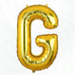 Flyloons Gold G Letter Foil Balloon Alphabets Balloons Perfect for Birthday Decoration Items, Anniversary, Bachelorette, Wedding