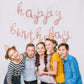 Balloon Vibe Rose Gold Happy Birthday Balloon Banner - Script/Cursive Mylar Foil Letters Banner For Birthday Decor - Happy Birth