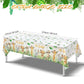 3 Pieces Jungle Safari Tablecloths Jungle Animal Plastic Table Cover Disposable Safari Table Cover Wild Jungle Plastic Tableclot