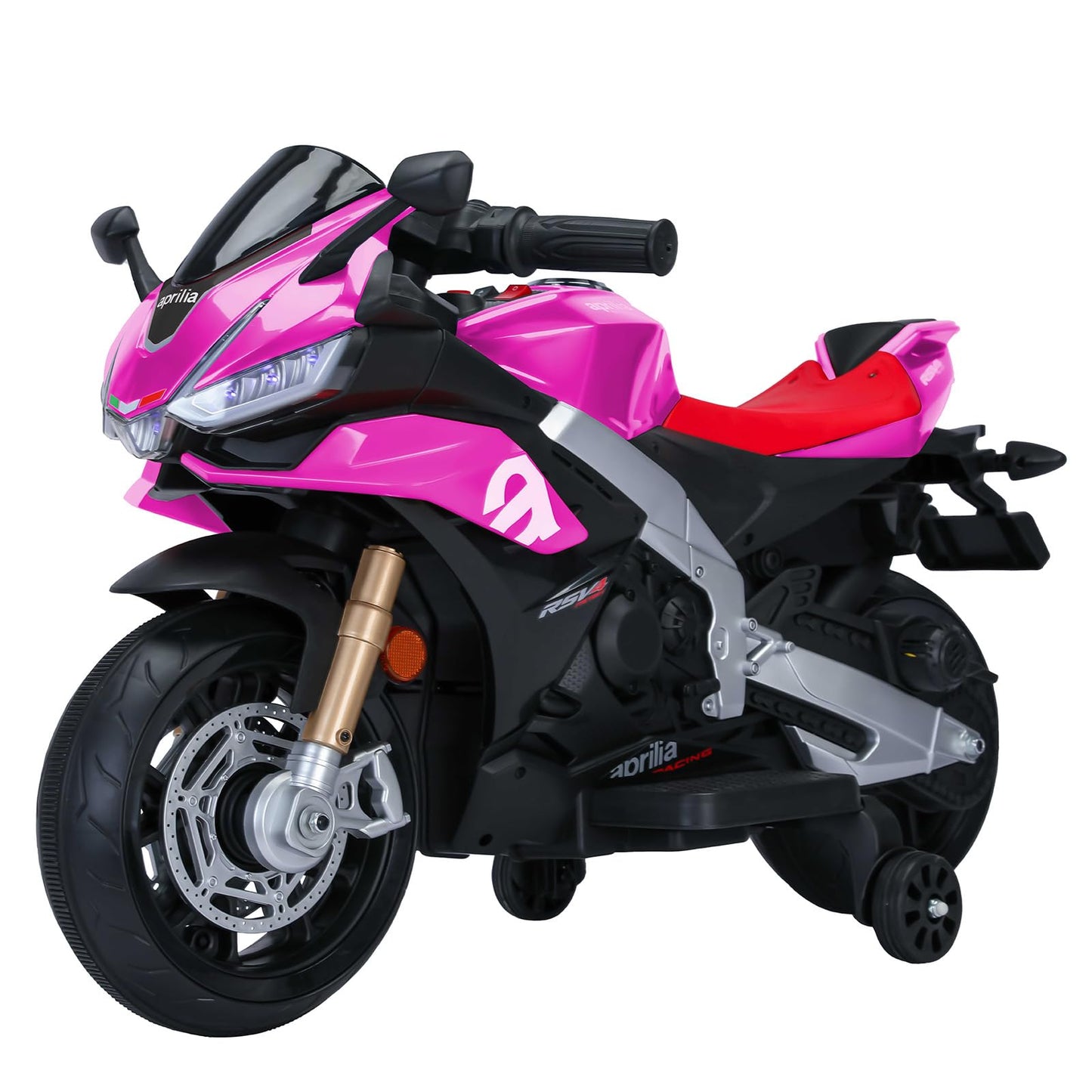 Tcaraiwen 12V Kids Ride On Motorcycle, Electric Kids Moped, Battery Powered Motorcycle For 3-5 Years Old, Pink