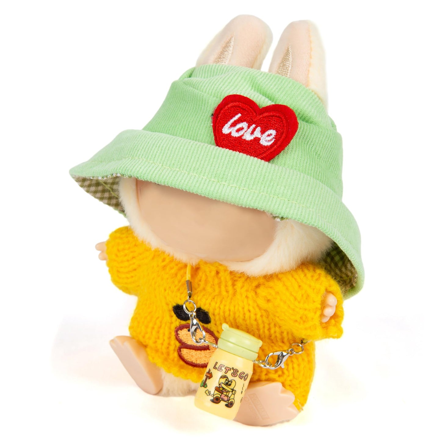 3-Piece Doll Clothes Designer - Kawaii Knit Sweater Set for 17cm Doll  Cute Doll Outfit with Accessories for Dress-Up or Display - Yellow (No Doll)