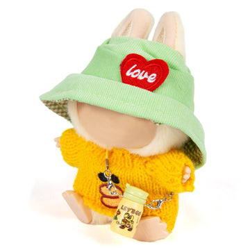 3-Piece Doll Clothes Designer - Kawaii Knit Sweater Set for 17cm Doll  Cute Doll Outfit with Accessories for Dress-Up or Display - Yellow (No Doll)