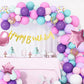 Xihaoyoo Mermaid Balloons Set, 60Pcs 12 Inches Purple Green Pink Latex Balloons With Metallic Confetti, For Girls Under The Sea