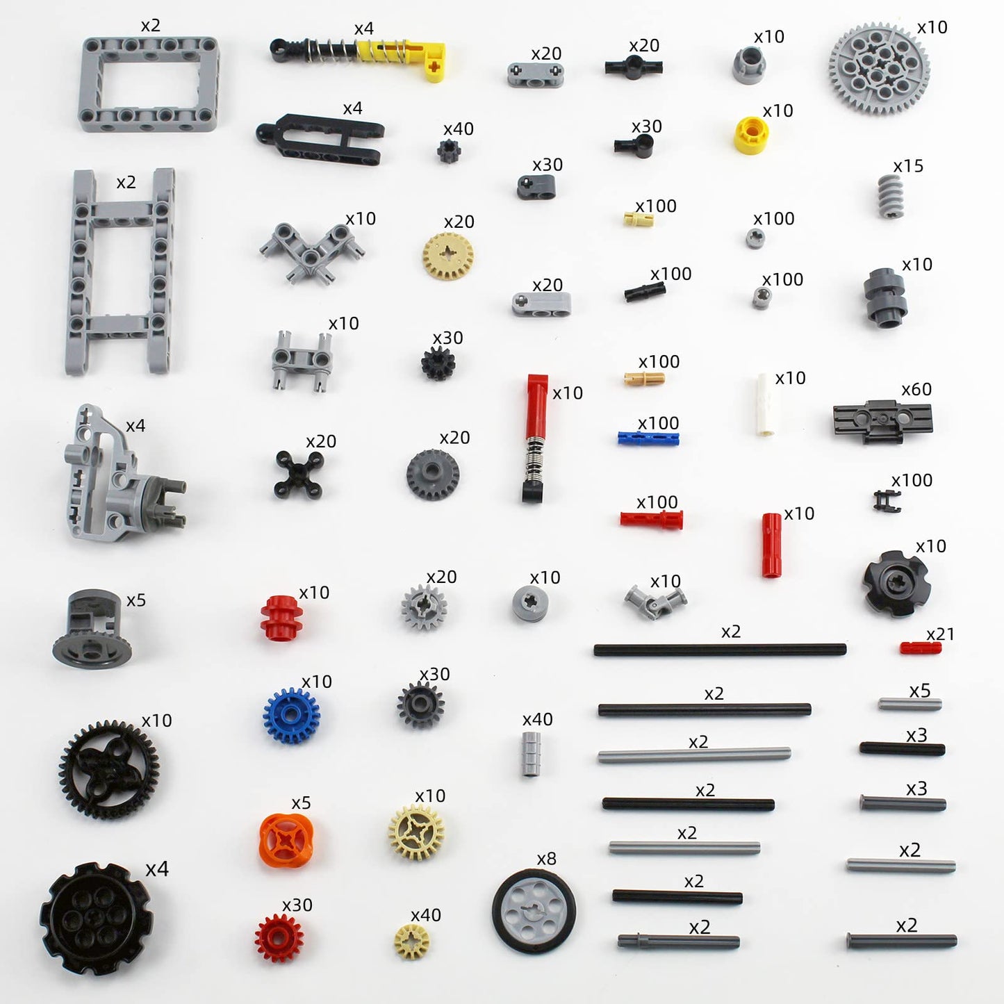 Ttlyhek 1533 Pcs Technical Parts Building Block Accessories Vehicles Gears Cross Axles Wheels Connector Pieces Set Chain Link Pi