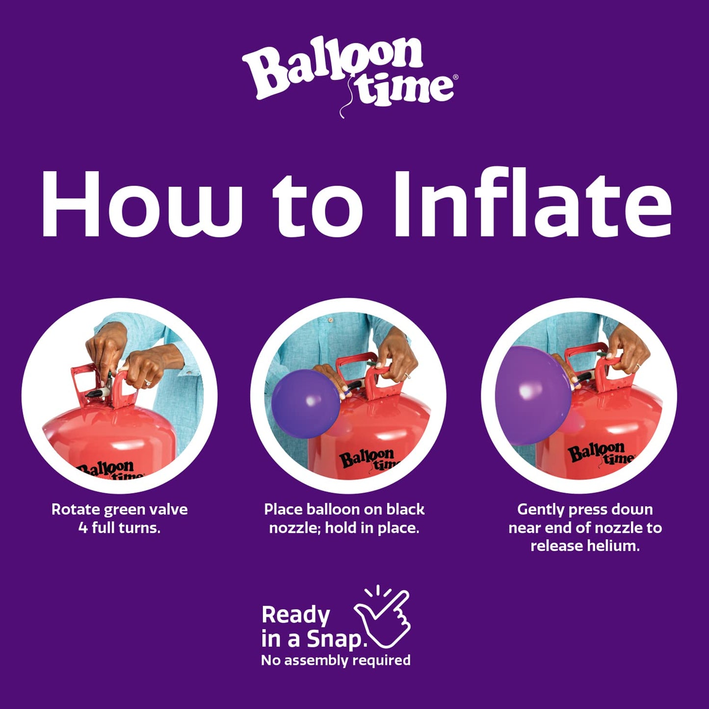 BALLOON TIME Helium Tank - 14.9 cu.ft - Includes Assorted Latex Balloons - Model WC042 for Graduation, Birthdays, Weddings