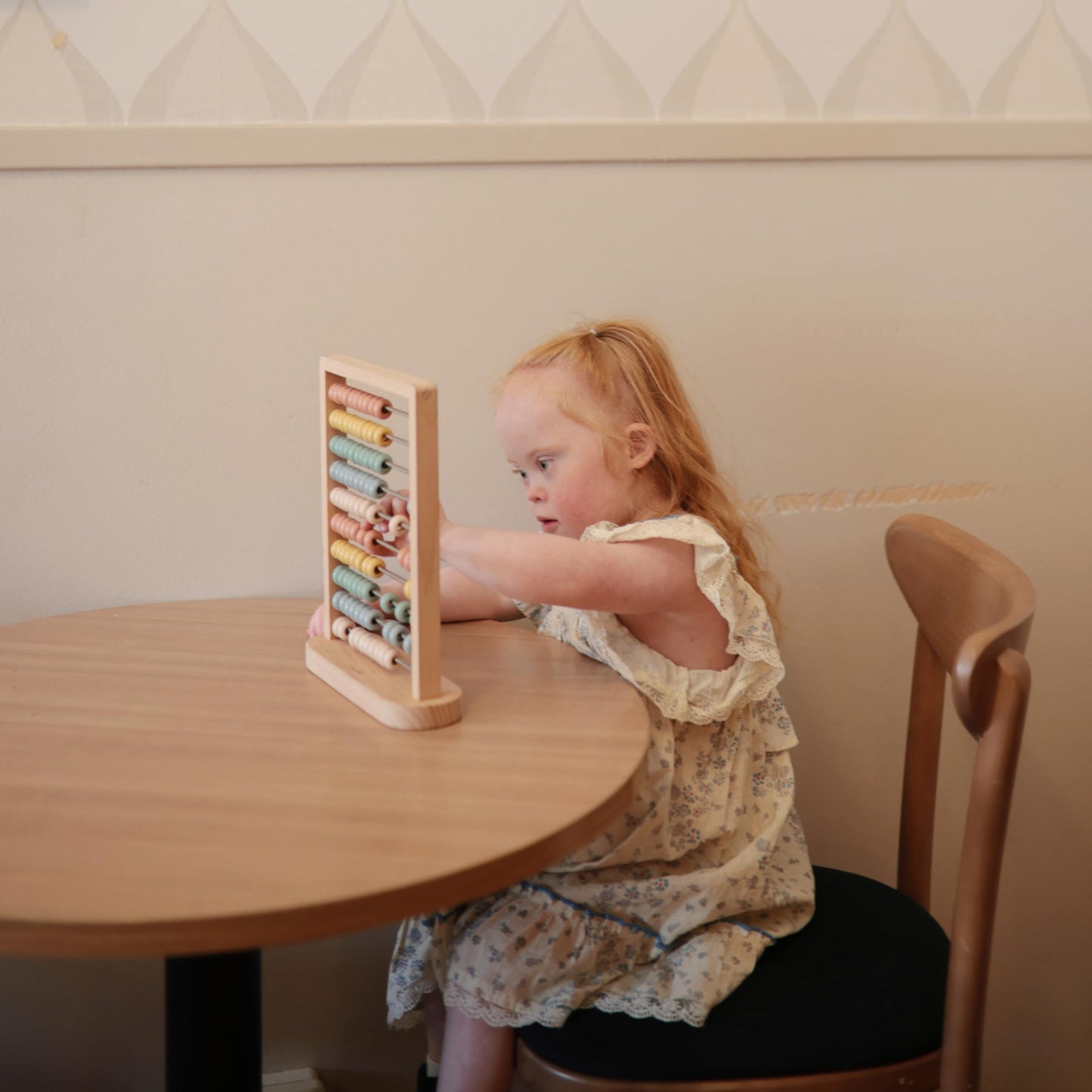 mushie Wooden Abacus Toy | Montessori Educational for Kids 2 Years+ | Muted Multicolor
