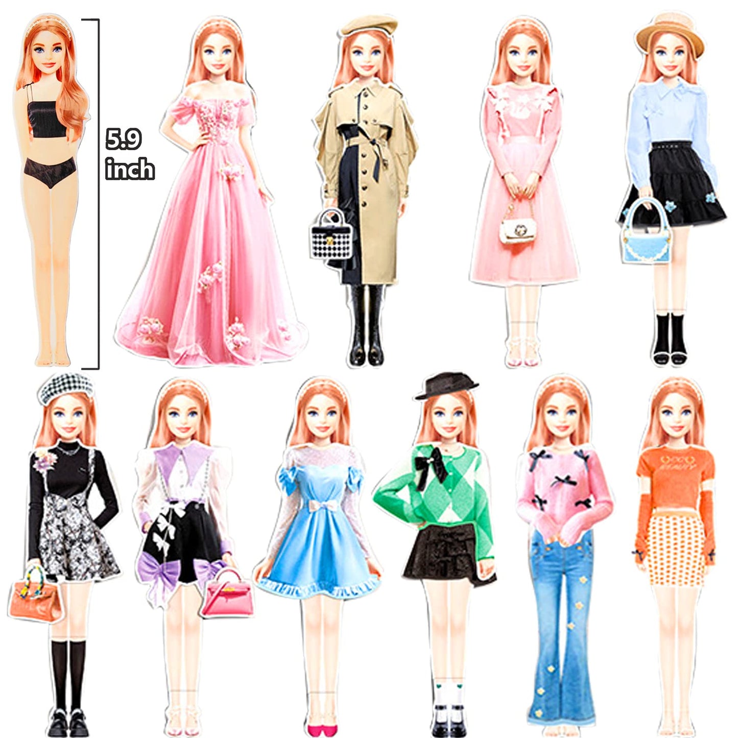Daniel Axel Magnetic Princess Dress Up Paper Doll Pretend Play Toys Magnet People Clothes Puzzles Game For 3+ Year Old Girls Tod