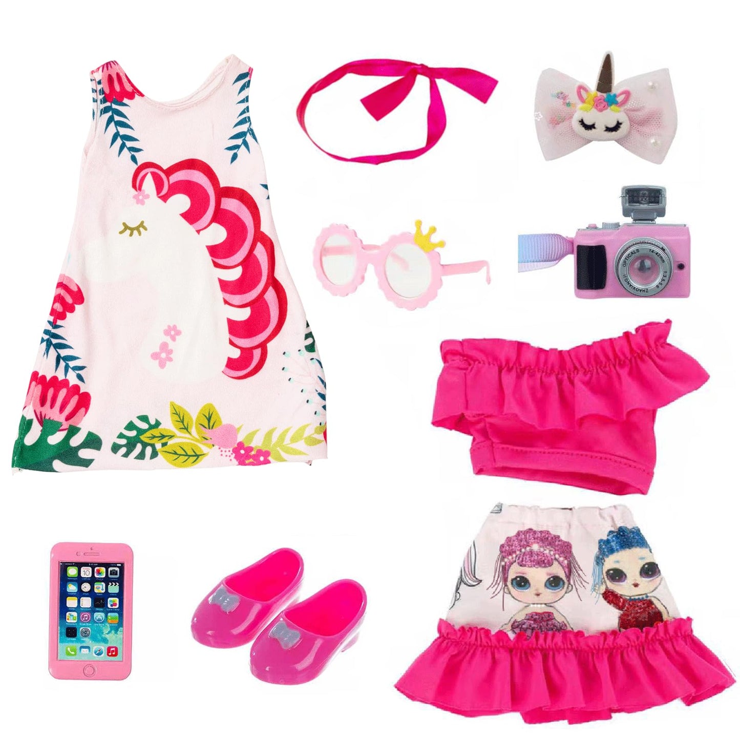 OTMOON 14.5 Inch Black Doll with Clothes Dress Sets African Doll Black Dolls