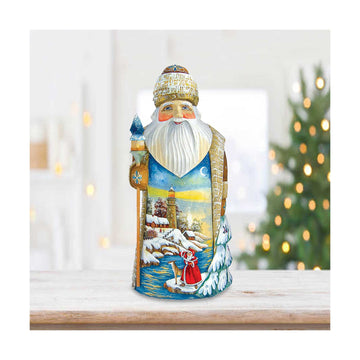 gDebrekht 243011 Woodcarving Winter Beacon 115 in - Woodcarved Santa