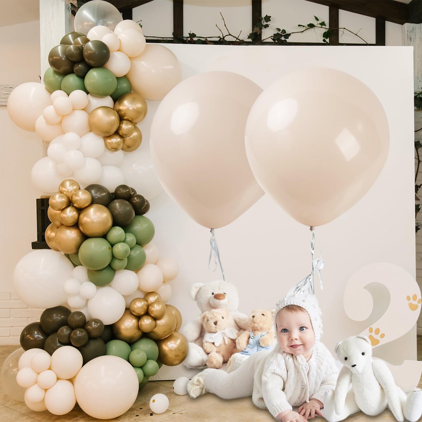 Guasslee 24 Pack Big White Sand Balloons, 18 Inch Large Cream White Beige Balloons Jumbo Latex Balloons For Gender Reveal Baby Shower Wedding Birthday Party Decorations
