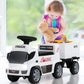 Olakids Kids Ride On Push Car, 2 In 1 Foot-To-Floor Sliding Truck With Detachable Trailer, Steering Wheel, Headlights, Music, Alarm Sound, Toy Walker Gift For Toddlers Age 1.5-3 Boys Girls (White)