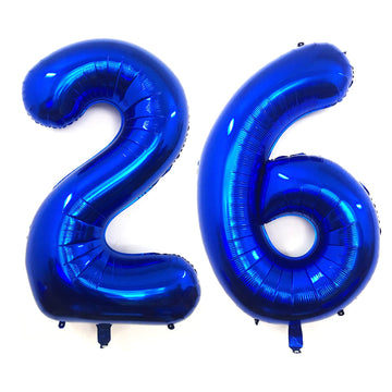 40 Inch Navy Blue 26 Number Balloons Giant Jumbo Huge 26 Or 62 Foil Mylar Helium Number Digital Balloons Dark Blue Birthday Myla
