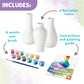 MindWare Paint Your Own Vases Craft Kit - 16 Piece Set, 3 Porcelain Vases, 12 Paint Colors, Multicolor
