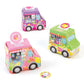 3C4G: Food Truck Festival Sticker Set - 3 Vehicles That Dispense Rolls of Scented Stickers, Sweets, Drinks & Food, Three Cheers