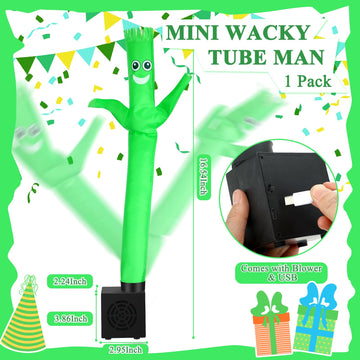 Poen Easter Mini Inflatable Tube Man Gag Funny Gift For Kids Wacky Waving Inflatable Tube Guy With Blower Joke Toy Desktop Quirky White Elephant Gift For Table Birthday Party Decor(Smile)