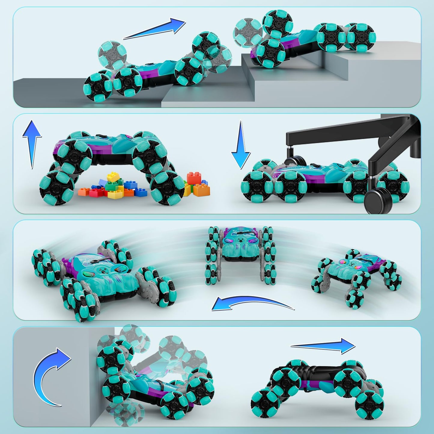 SAUFTTI 8WD Gesture Sensing Stunt Rc Cars Toys for Kids Age 6-13, Hand Controlled Stunt Car, 2.4Ghz Double-Sided Drift Stunt Car