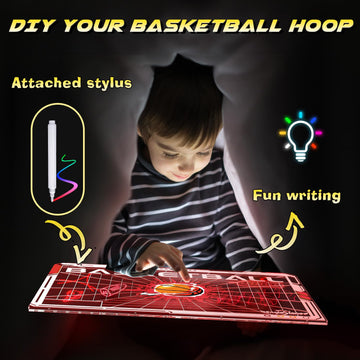 Eaglestone Basketball Hoop Indoor, Mini Hoop Baskerball With Double Electronic Scoreboard Ied Light, Kids Basketball Hoop With Remote Control, Indoor Basketball Hoop Toys Gifts For Kids 8-12
