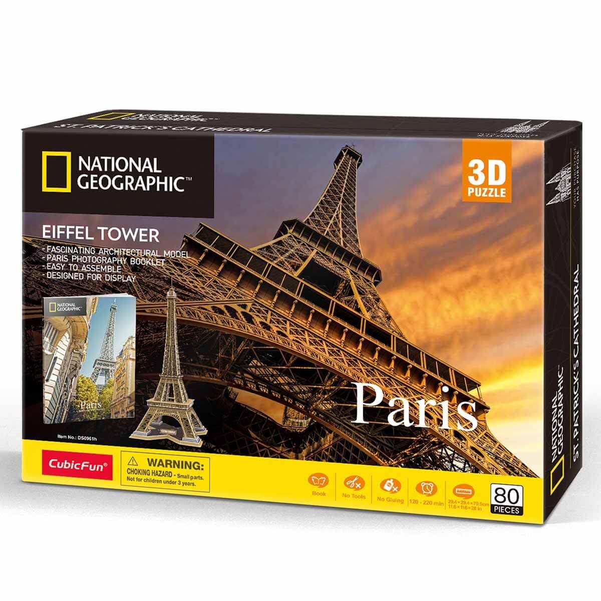 Cubic Fun Paris Eiffel Tower 80 Pieces 3D Puzzles
