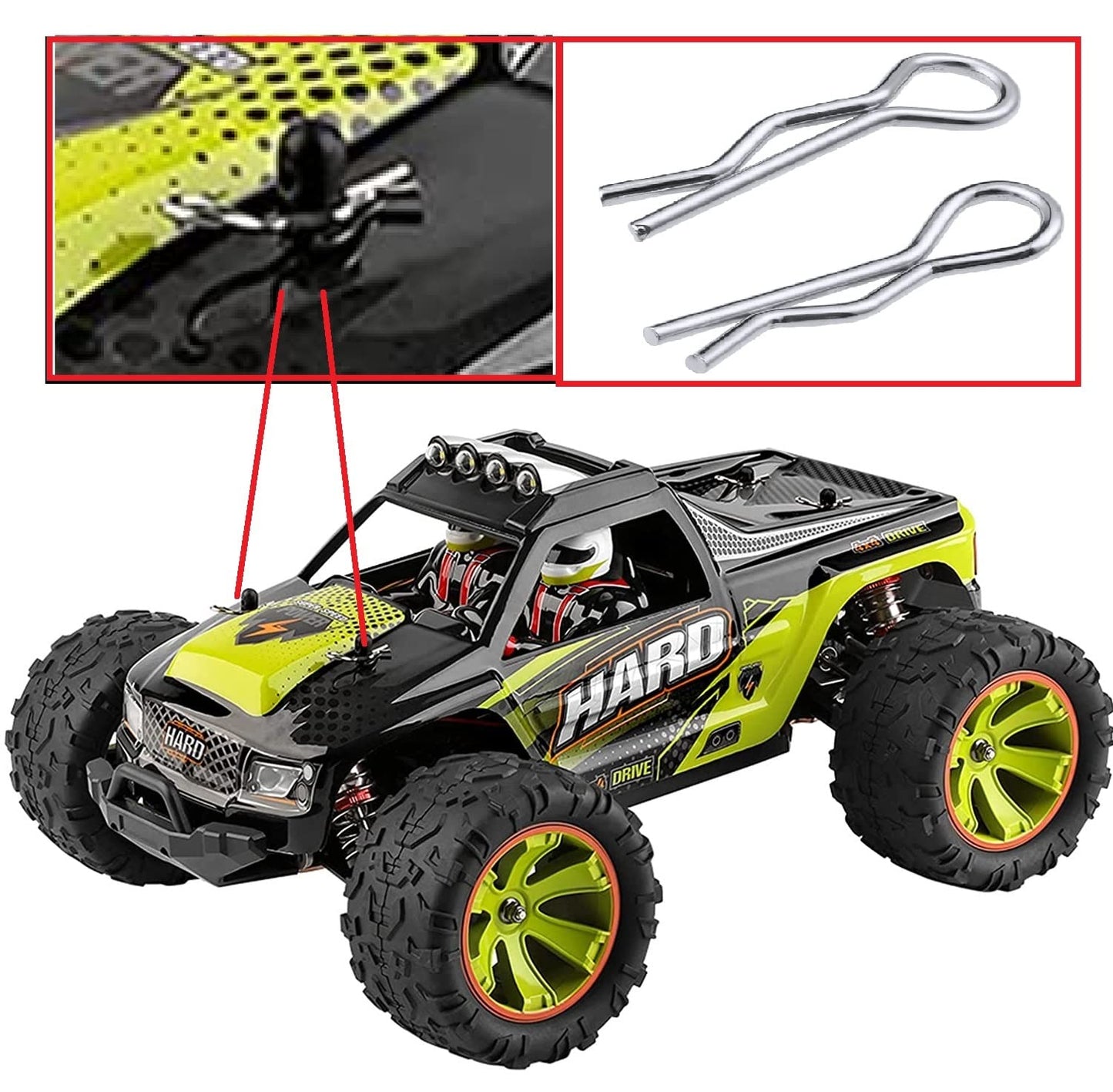 50pcs RC Body Clips Pins, RC Clips for WLtoys 12428 144001 124019 124018 124017 124016 144010 144002 104028 104001 104002 104009
