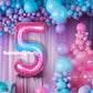 Rainbowq 5 Balloon Number 40 Inch For Boy Or Girl Big Starry 0-9 Foil Mylar Large Number 5 Balloon Happy 5Th Birthday Party Anni