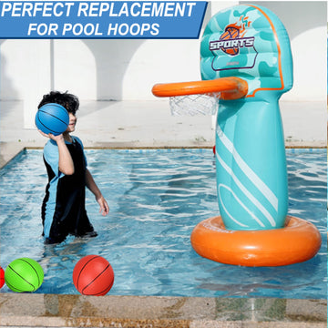 6 Inch Pvc Mini Basketball For Indoor Basketball Hoops, Soft 6' Rubber Small Replacement Basketball For Over Door Basketball Hoop Sets, Little Pool Basketballs For Kids Toddler(4 Pcs With Air Pump)