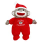 Baby Starters Sock Monkey Christmas 9 Inch Plush Rattle With Embroidery (My First Christmas, Red)