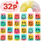 Azen 32 Pcs Mini Spring Party Favors For Kids 3-5 4-8, Goodie Bags Stuffers For Birthday Party, Classroom Prizes Kids Prizes, Small Bulk Toys Gifts (4 Smile)