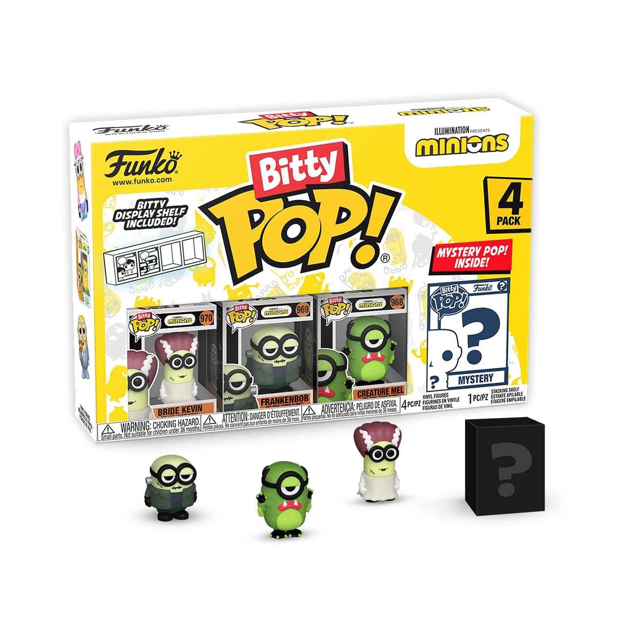 Funko Bitty Pop! Minions And A Surprise Mystery Mini Figure - 0.9 Inch (2.2 Cm) - Despicable Me: Minions Collectable - Stackable