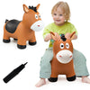 VangeBow Bouncy Horse - Inflatable Jumping Animal Hopper for Kids 3+, Black Saddle, PVC Material, Pump Included, Perfect Birthday Gift
