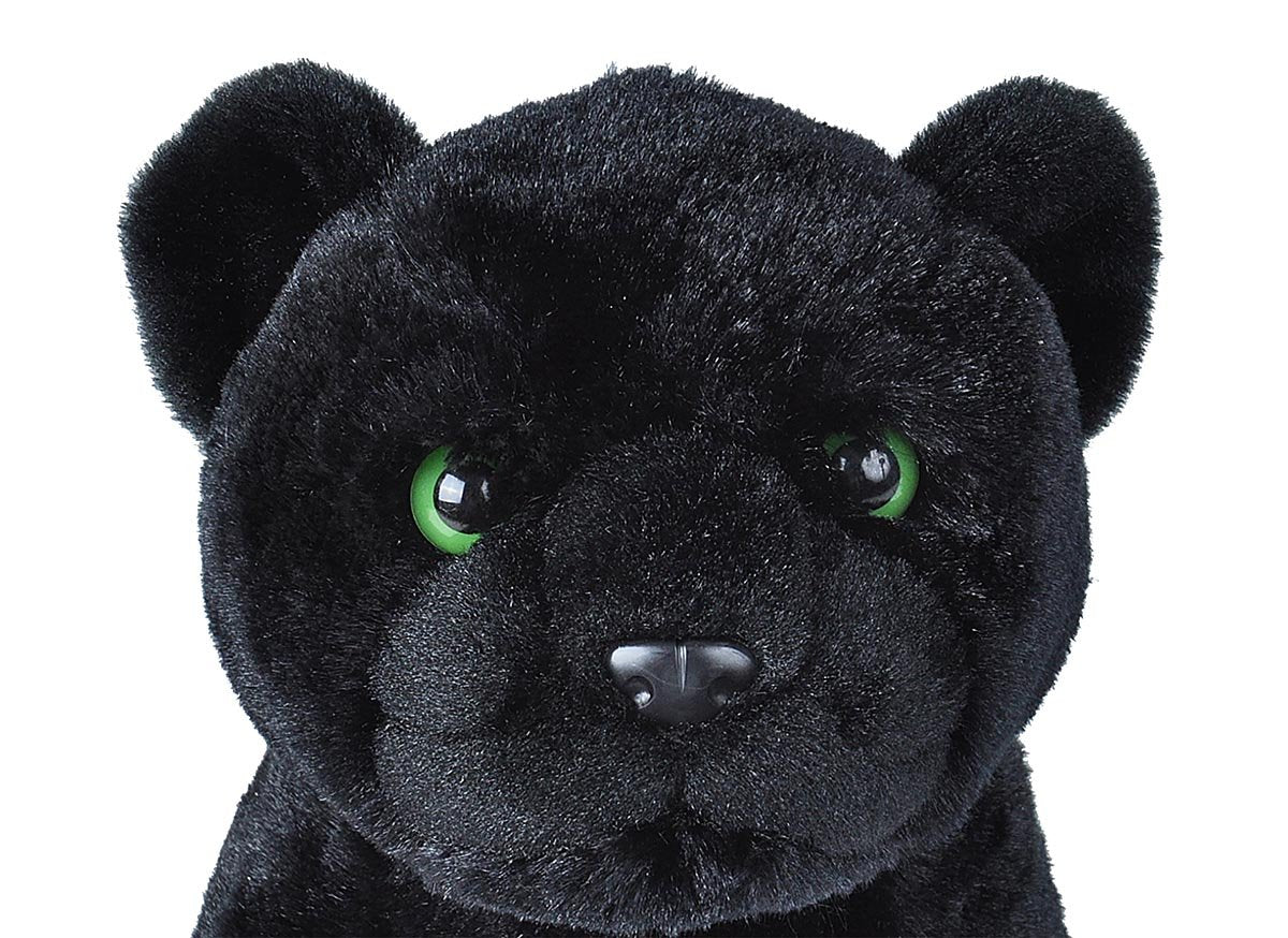 Wild Republic Jaguar Black Stuffed Animal, 12" Plush Toy, Eco-Friendly Recycled Material, Model 19414
