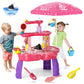 Sand Water Table Toys For Toddlers 1-3 3-5 With Umbrella, 3-Tier Kids Outdoor Water Tables Toy, Auto Electric Pump Sensory Play