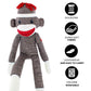 Plushland Adorable Brown Sock Monkey, The Original Traditional Hand Knitted Stuffed Animal Toy Gift-For Kids, Babies, Teens, Girls And Boys Baby Doll Present Puppet 20 Inches