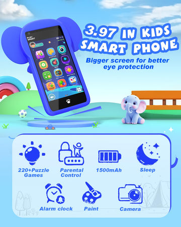 Momilla Kids Toys Phone For 3 4 5 6 7 Years Old, 3.97'' Touchscreen Christmas Birthday Gifts, Toddler Toys Phone With Music Play