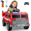 ELEMARA 12V Ride on Fire Truck, Battery Powered Toddler Electric Vehicle w/Parent Remote Control,Ride on Car for Kids,Siren-Call